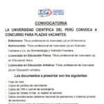 CONCURSO PARA PLAZAS VACANTES