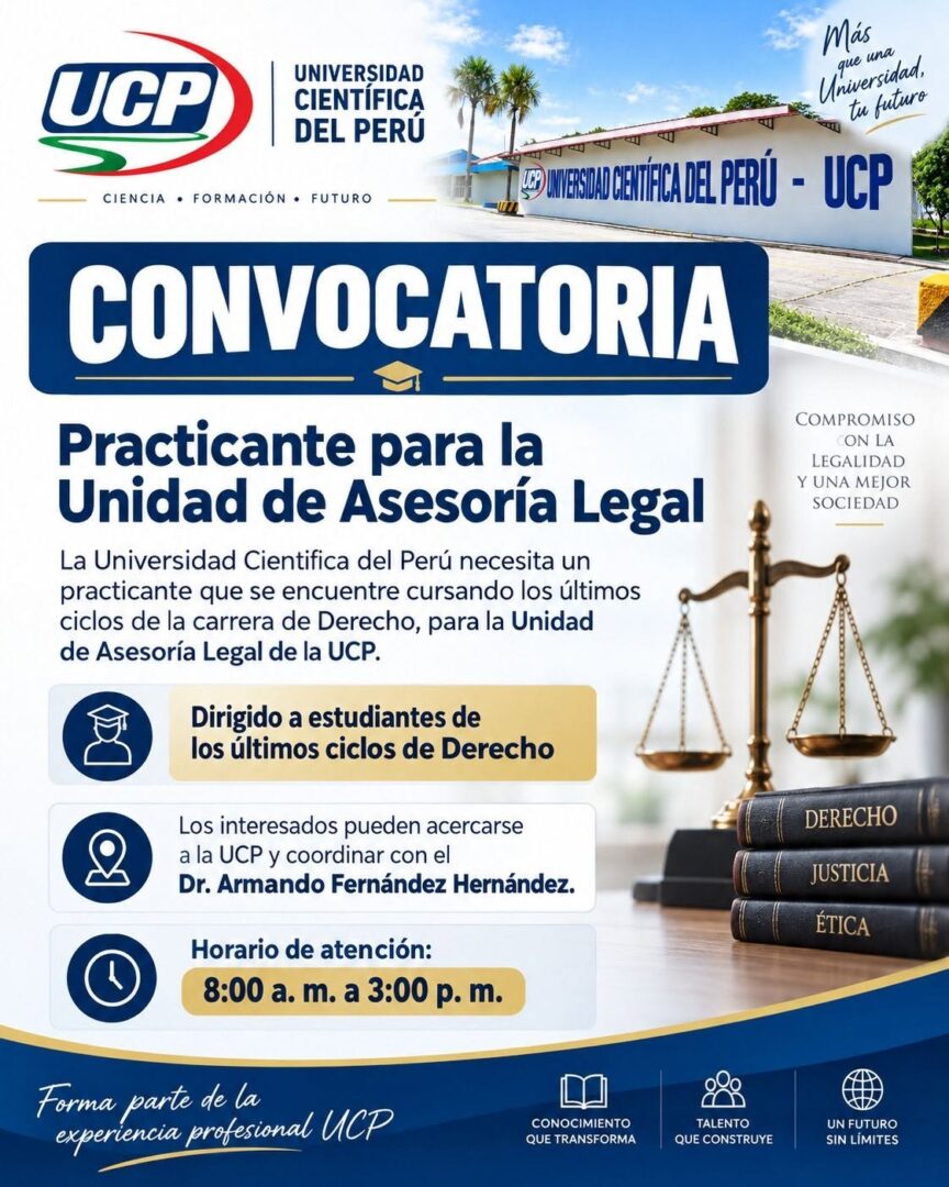 CONVOCATORIA – Practicante para la Unidad de Asesoría Legal